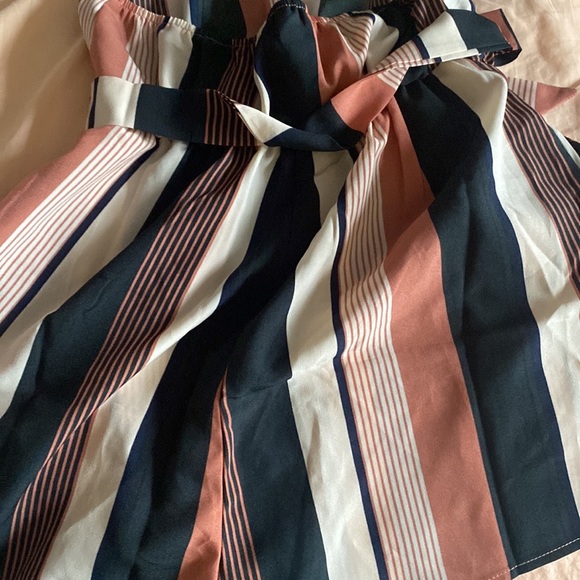 Black & Rose Striped Halter Romper - Small - Picture 5 of 6